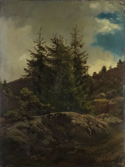 Framed Print : Landscape from Nes in Hallingdal, 19.07.1848. Creator: Adolph Tidemand Framed Print : Landscape from Nes in Hallingdal, 19.07.1848. Creator: Adolph Tidemand