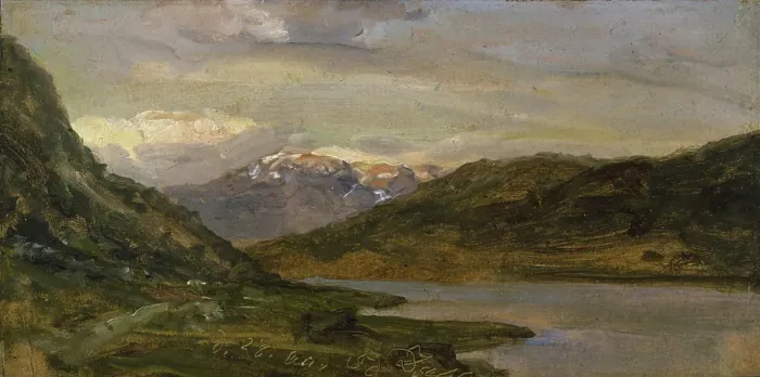 Framed Print : Landscape at Nystuen on Filefjell, 1850. Creator: Johan Christian Dahl Framed Print : Landscape at Nystuen on Filefjell, 1850. Creator: Johan Christian Dahl