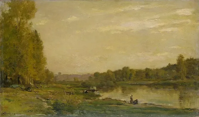 Framed Print : Landscape on the Oise, 1872. Creator: Charles Francois Daubigny Framed Print : Landscape on the Oise, 1872. Creator: Charles Francois Daubigny