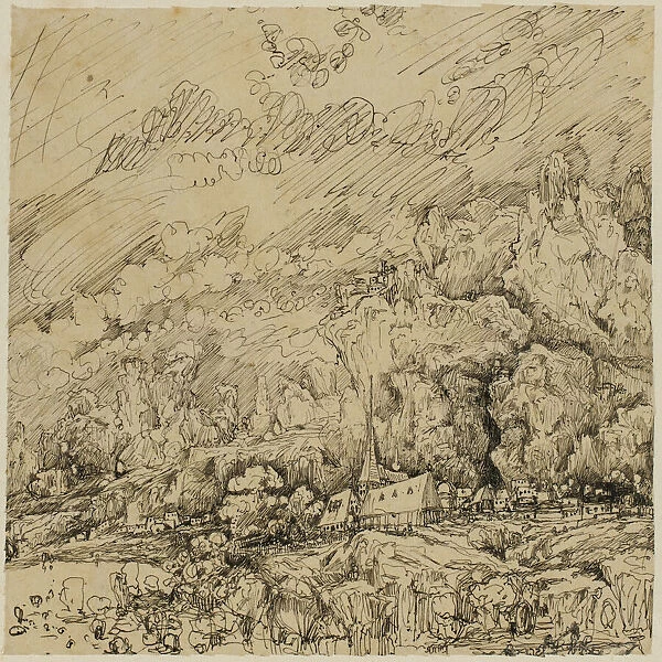 Landscape with an Old Church, n. d. Creator: Rodolphe Bresdin