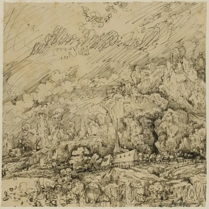 Framed Print : Landscape with an Old Church, n. d. Creator: Rodolphe Bresdin Framed Print : Landscape with an Old Church, n. d. Creator: Rodolphe Bresdin