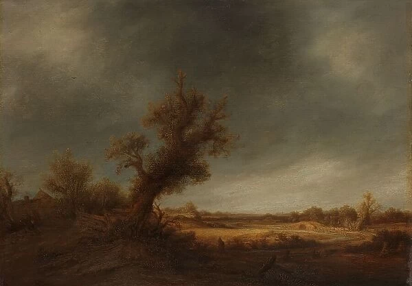 Landscape with an old oak, c.1639-c.1641. Creator: Adriaen van Ostade