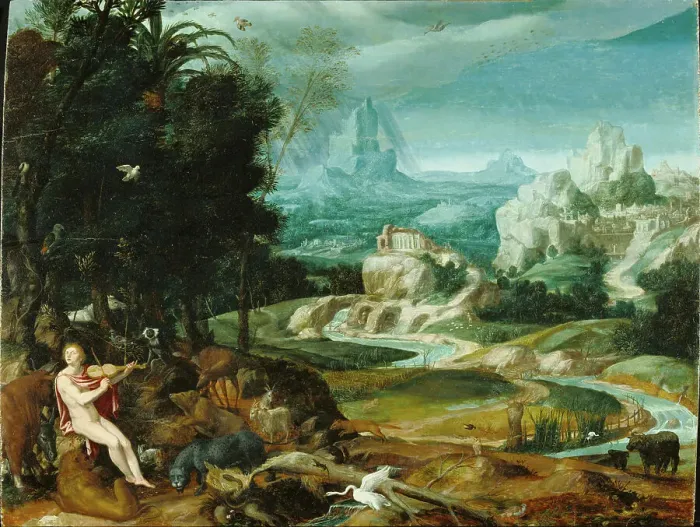 Framed Print : Landscape with Orpheus, 16th century, about 1570. Creator: Unknown Framed Print : Landscape with Orpheus, 16th century, about 1570. Creator: Unknown
