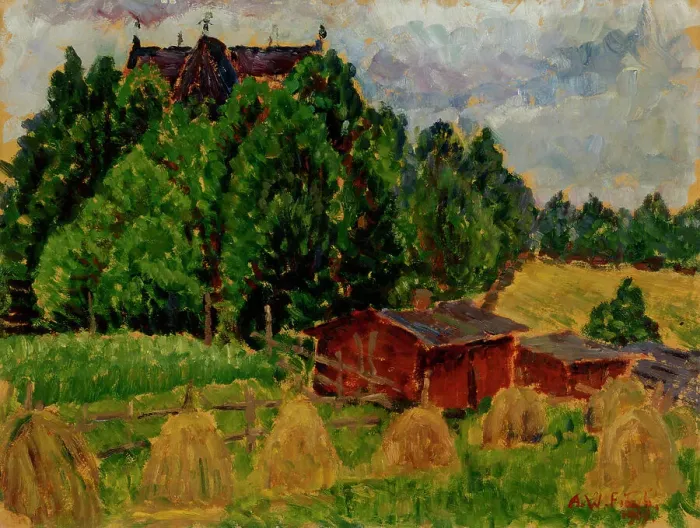 Framed Print : Landscape from Padasjoki, 1917. Creator: Alfred William Finch Framed Print : Landscape from Padasjoki, 1917. Creator: Alfred William Finch