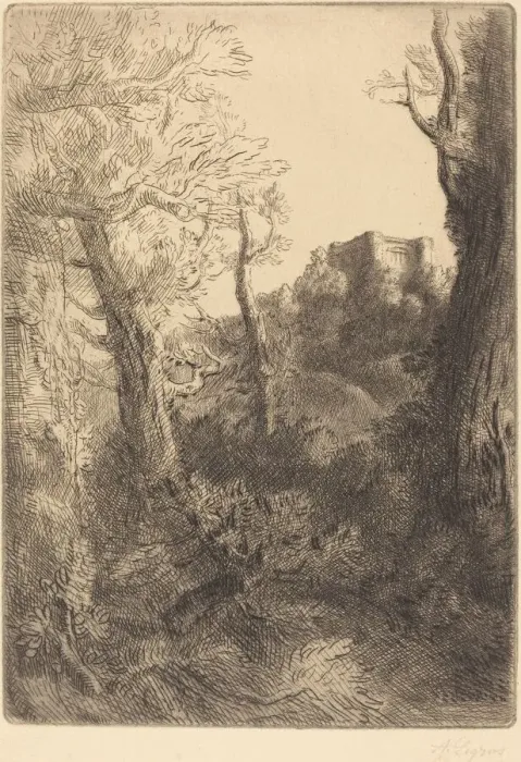 Framed Print : Landscape (Paysage). Creator: Alphonse Legros Framed Print : Landscape (Paysage). Creator: Alphonse Legros