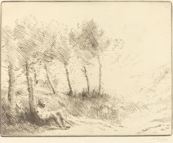 Framed Print : Landscape (Paysage). Creator: Alphonse Legros Framed Print : Landscape (Paysage). Creator: Alphonse Legros