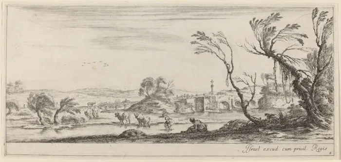 Framed Print : Landscape with Peasant Preparing to Cross a Stream, in or before 1647 Framed Print : Landscape with Peasant Preparing to Cross a Stream, in or before 1647