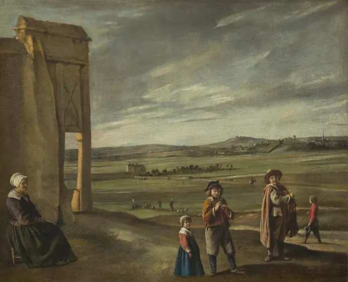 Framed Print : Landscape with Peasants, c. 1640. Creator: Louis Le Nain Framed Print : Landscape with Peasants, c. 1640. Creator: Louis Le Nain