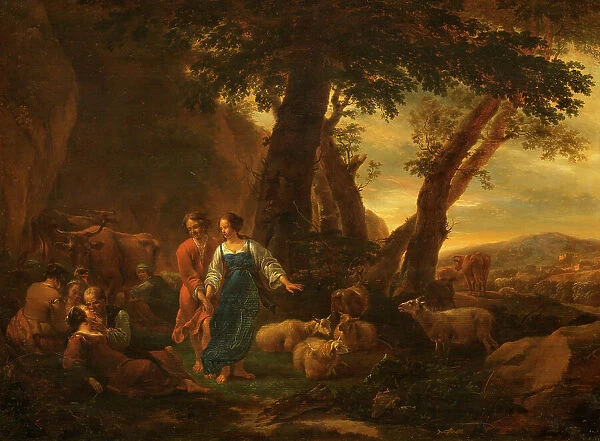 Landscape with Peasants and Cattle. Creator: Nicolaes Berchem