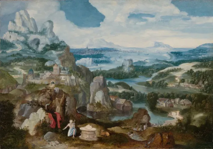 Framed Print : Landscape with the Penitent Saint Jerome, 1530 / 40. Creator: Unknown Framed Print : Landscape with the Penitent Saint Jerome, 1530 / 40. Creator: Unknown