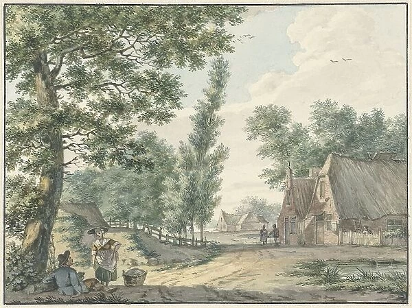 Landscape with two people under a tree, 1750-1818. Creator: Izaak Schmidt