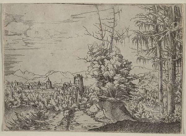 Landscape with Two Pines, 1522-1525. Creator: Albrecht Altdorfer (German, c. 1480-1538)