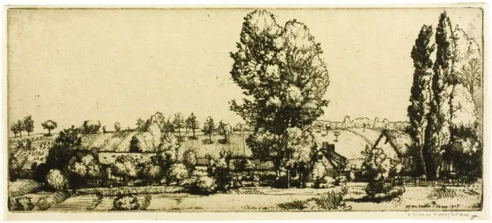 Framed Print : Landscape, Poigny, 1907. Creator: Donald Shaw MacLaughlan Framed Print : Landscape, Poigny, 1907. Creator: Donald Shaw MacLaughlan