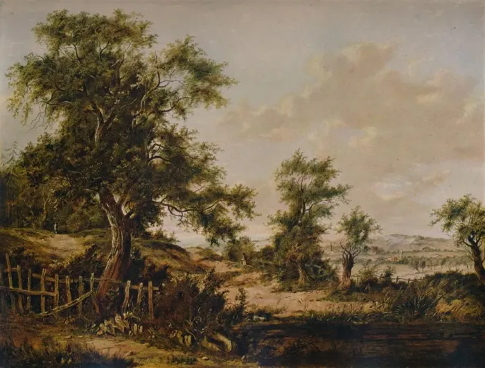 Framed Print : Landscape, with Pool and Tree in foreground, 1828. Artist: Patrick Nasmyth Framed Print : Landscape, with Pool and Tree in foreground, 1828. Artist: Patrick Nasmyth