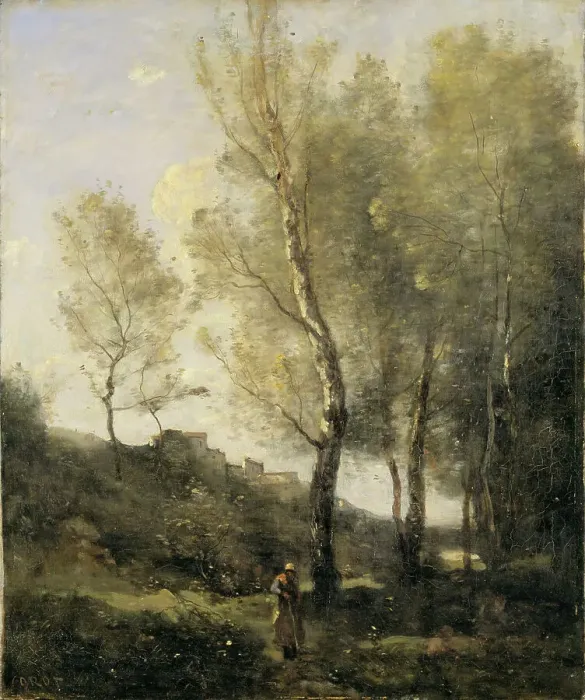 Framed Print : Landscape with poplars. Creator: Unknown Framed Print : Landscape with poplars. Creator: Unknown