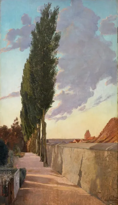 Framed Print : Landscape with Poplars. September Evening, 1895. Creator: Ring, Laurits Andersen (1854-1933) Framed Print : Landscape with Poplars. September Evening, 1895. Creator: Ring, Laurits Andersen (1854-1933)