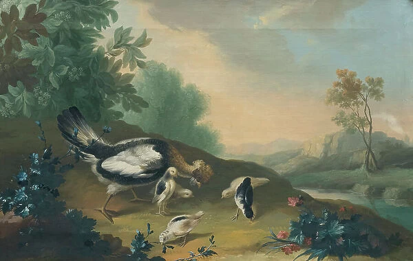 Landscape with Poultry, c18th century. Creator: Unknown