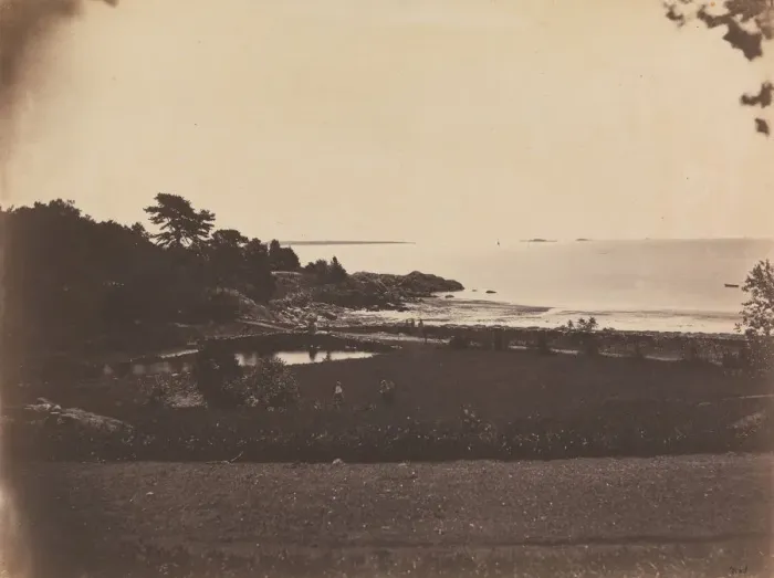Framed Print : Landscape, Prides Crossing, ca. 1856. Creator: Samuel Masury