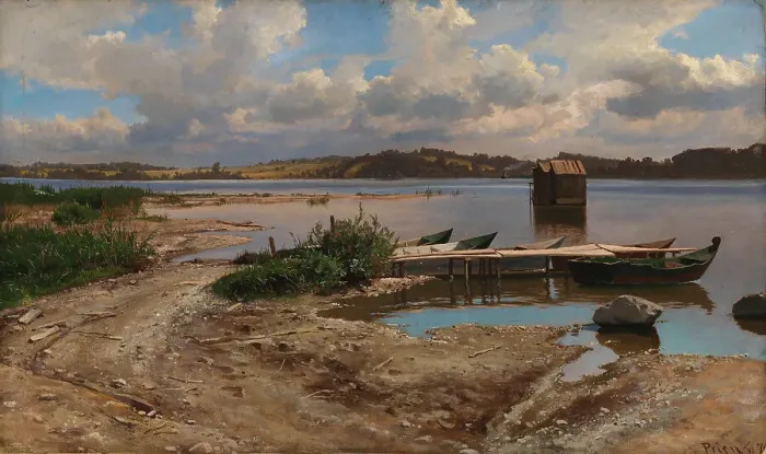 Framed Print : Landscape from Prien, 1870. Creator: Hjalmar Munsterhjelm Framed Print : Landscape from Prien, 1870. Creator: Hjalmar Munsterhjelm