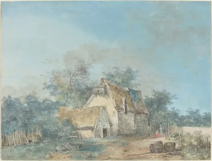 Framed Print : Landscape, probably c. 1780. Creator: Louis Gabriel Moreau Framed Print : Landscape, probably c. 1780. Creator: Louis Gabriel Moreau
