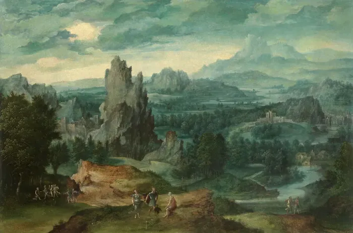 Framed Print : Landscape with Procne and Philomela, 2nd quarter 16th century. Creator: Anon Framed Print : Landscape with Procne and Philomela, 2nd quarter 16th century. Creator: Anon