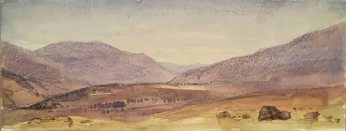 Framed Print : Landscape with Purple Hills in the Distance, c1840s. Creator: John Phillip Framed Print : Landscape with Purple Hills in the Distance, c1840s. Creator: John Phillip