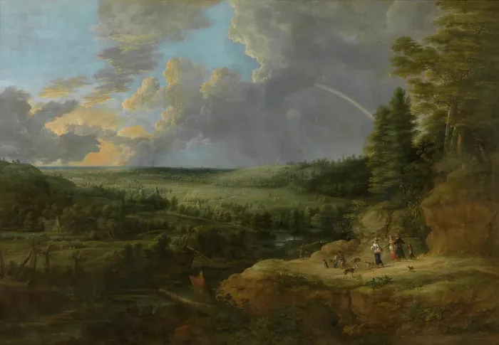 Framed Print : Landscape with a Rainbow, c1620-1670. Creator: Lucas van Uden Framed Print : Landscape with a Rainbow, c1620-1670. Creator: Lucas van Uden