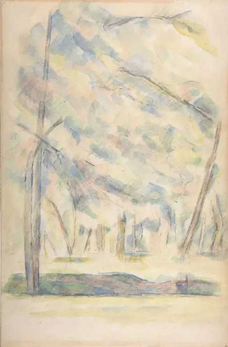Framed Print : Landscape (recto); Sketch of rocks(?) (verso), n. d Creator: Paul Cezanne Framed Print : Landscape (recto); Sketch of rocks(?) (verso), n. d Creator: Paul Cezanne