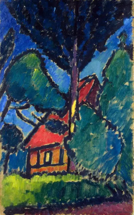 Framed Print : Landscape with a Red Roof, c1911 Framed Print : Landscape with a Red Roof, c1911
