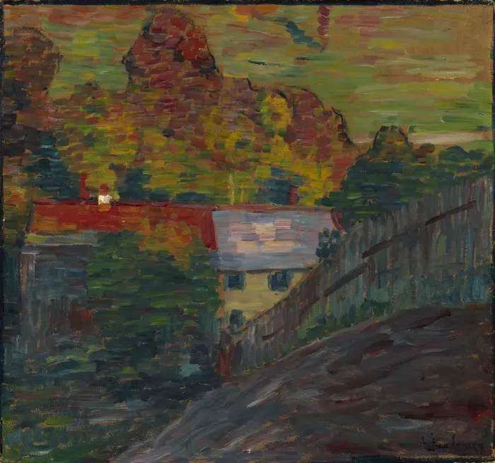 Framed Print : Landscape with red roof, Wasserburg, c. 1906. Artist: Javlensky, Alexei, von (1864-1941) Framed Print : Landscape with red roof, Wasserburg, c. 1906. Artist: Javlensky, Alexei, von (1864-1941)