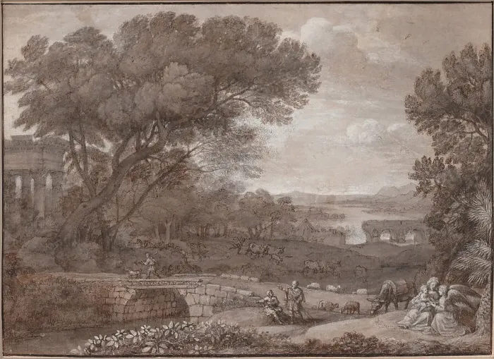 Framed Print : Landscape with the Rest on the Flight into Egypt, 1660. Artist: Lorrain, Claude (1600-1682) Framed Print : Landscape with the Rest on the Flight into Egypt, 1660. Artist: Lorrain, Claude (1600-1682)