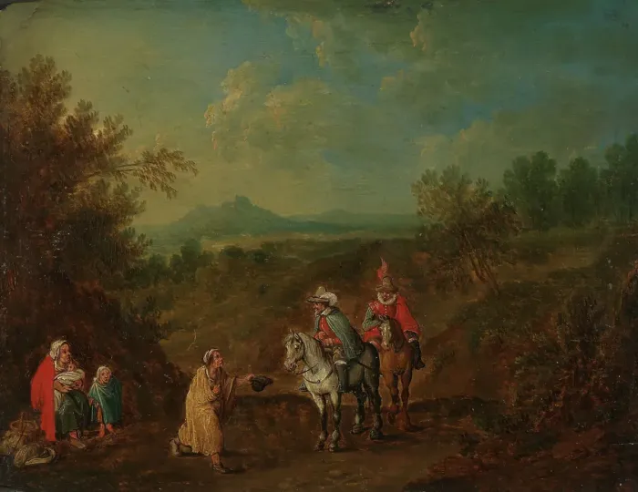 Framed Print : Landscape with Riders, Undated. Creator: Joos de Momper, the younger Framed Print : Landscape with Riders, Undated. Creator: Joos de Momper, the younger
