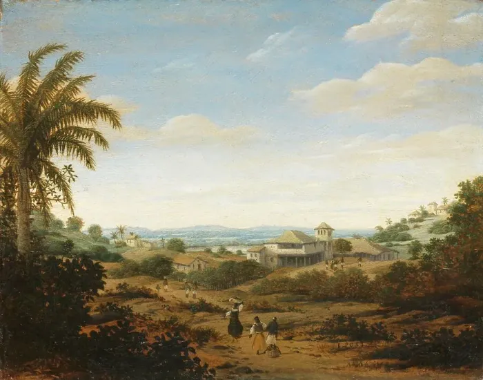 Framed Print : Landscape on the Rio Senhor de Engenho, Brazil, 1670-1680. Creator: Frans Post Framed Print : Landscape on the Rio Senhor de Engenho, Brazil, 1670-1680. Creator: Frans Post