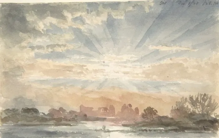 Framed Print : Landscape with Rising Sun, December 1, 1828, 8: 30 a. m. 1828 Framed Print : Landscape with Rising Sun, December 1, 1828, 8: 30 a. m. 1828
