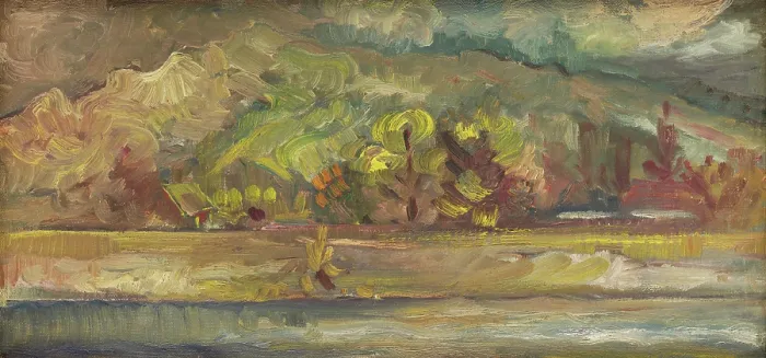 Framed Print : Landscape with a River, 1935-1940. Creator: Arnold Peter Weisz-Kubincan Framed Print : Landscape with a River, 1935-1940. Creator: Arnold Peter Weisz-Kubincan
