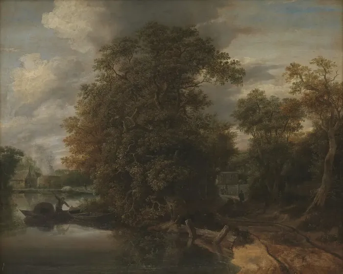 Framed Print : Landscape by a River. In the Background a Limekiln, 1640-1678. Creator: Cornelis Gerritsz. Decker Framed Print : Landscape by a River. In the Background a Limekiln, 1640-1678. Creator: Cornelis Gerritsz. Decker