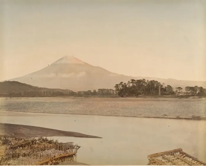 Framed Print : [Landscape with River and Mountain], 1870s. Creator: Unknown