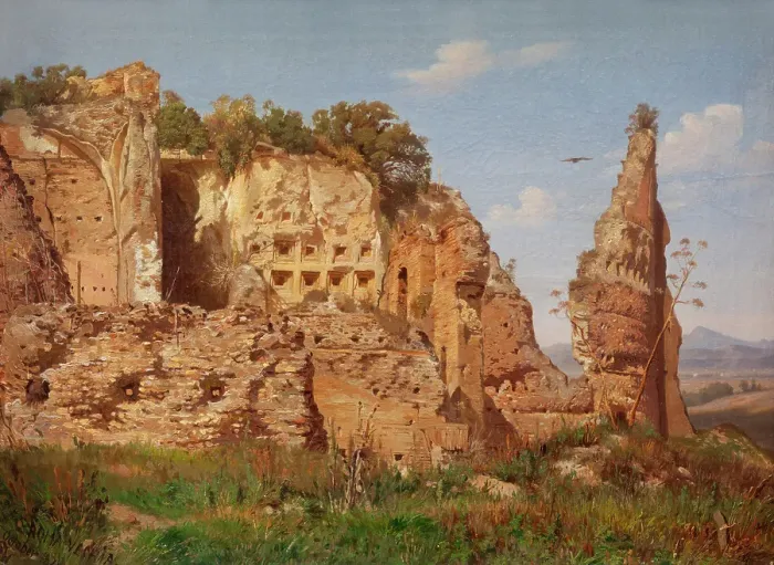 Framed Print : Landscape from Rome, Villa dei Quintili near Via Appia, 1870. Creator: Harald Jerichau Framed Print : Landscape from Rome, Villa dei Quintili near Via Appia, 1870. Creator: Harald Jerichau