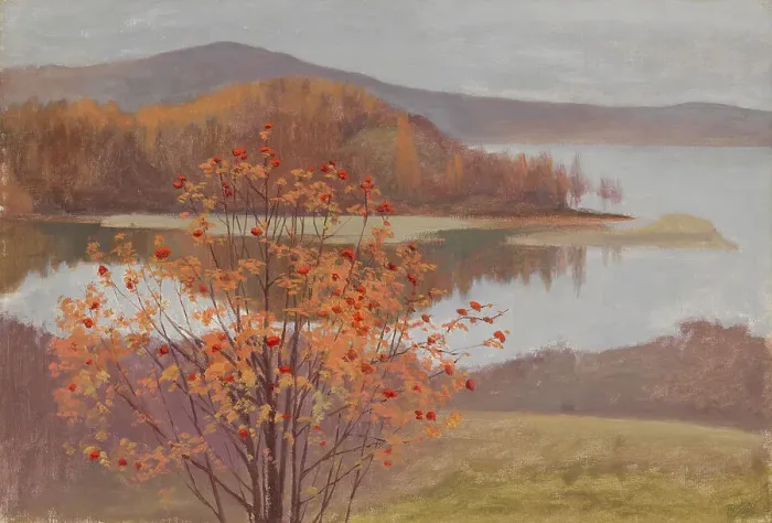 Framed Print : Landscape with Rowan Trees, c1900s. Creator: Arvid Jarnefelt Framed Print : Landscape with Rowan Trees, c1900s. Creator: Arvid Jarnefelt
