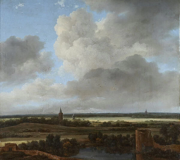 Landscape with a ruined castle and church, between 1648 and 1682. Creator: Jacob van Ruisdael
