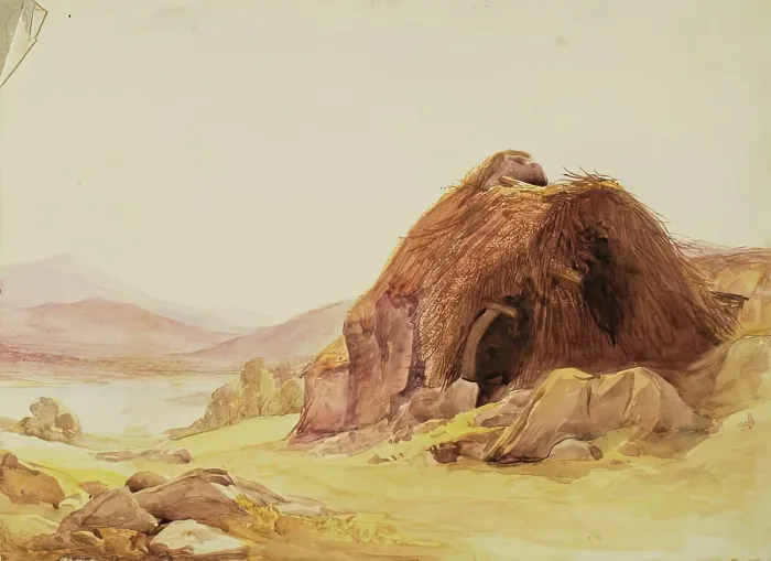 Framed Print : Landscape with Ruined Cottage, c1840s. Creator: John Phillip
