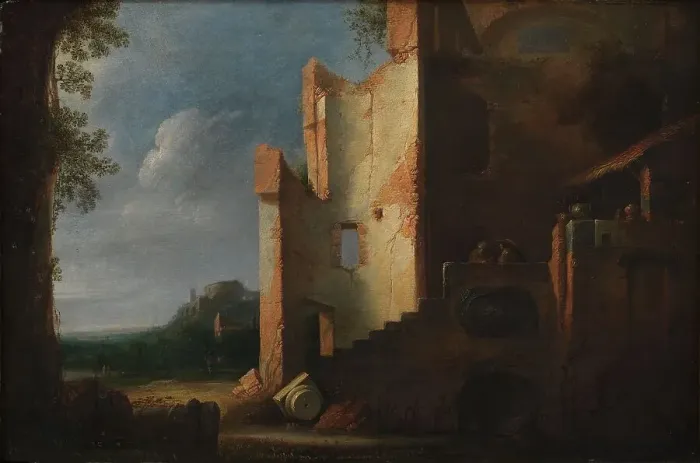 Framed Print : Landscape with ruins, 1601-1700. Creator: Unknown Framed Print : Landscape with ruins, 1601-1700. Creator: Unknown