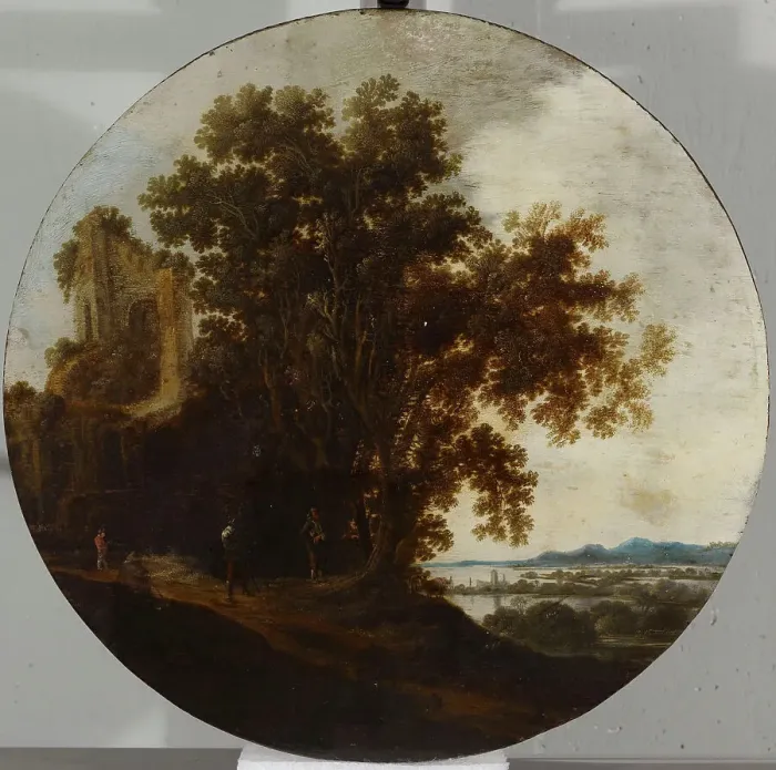 Framed Print : Landscape with ruins, 1641. Creator: Dirck Dalens Framed Print : Landscape with ruins, 1641. Creator: Dirck Dalens