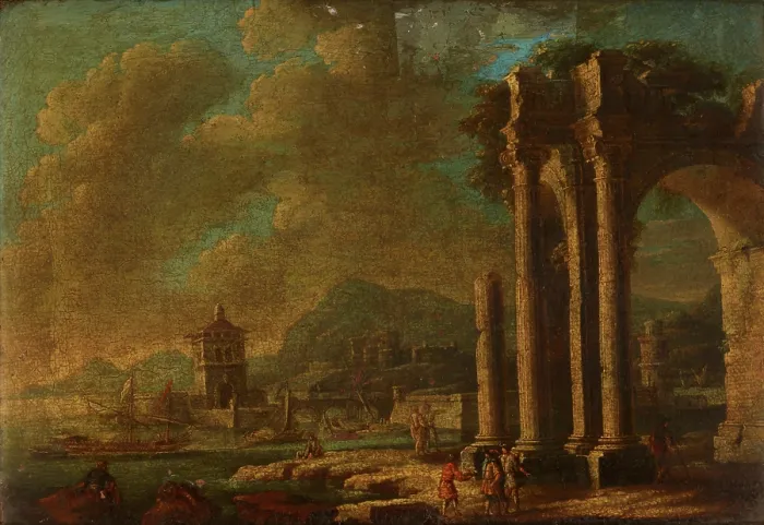 Framed Print : Landscape with Ruins, 2nd half of 18th century. Creator: Leonardo Coccorante Framed Print : Landscape with Ruins, 2nd half of 18th century. Creator: Leonardo Coccorante