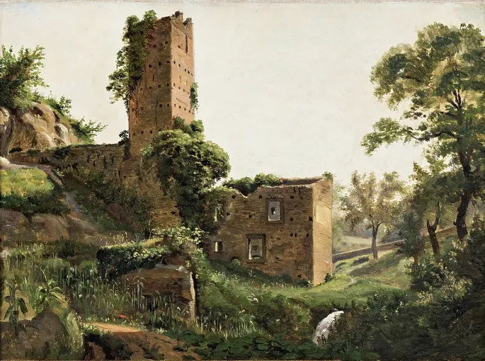 Framed Print : Landscape with ruins, c1838. Creator: Wilhelm Marstrand Framed Print : Landscape with ruins, c1838. Creator: Wilhelm Marstrand