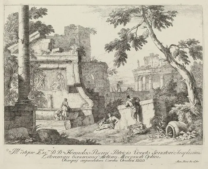 Framed Print : Landscape with Ruins. Creator: Marco Ricci Framed Print : Landscape with Ruins. Creator: Marco Ricci