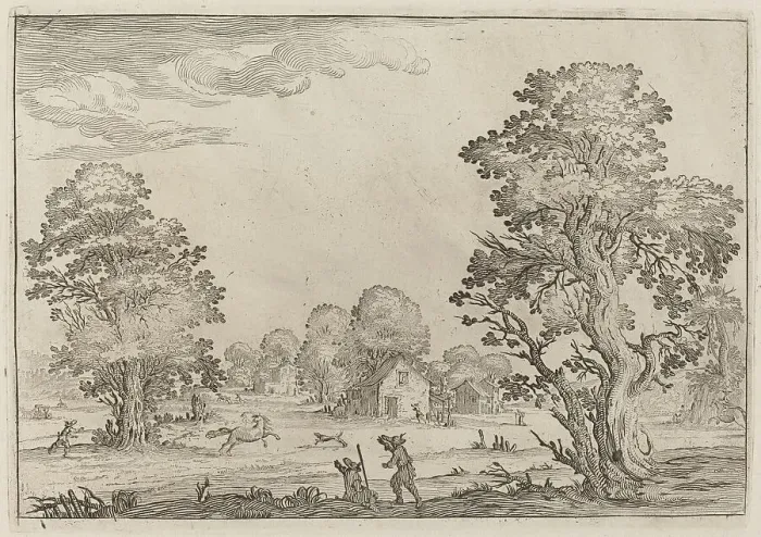 Framed Print : Landscape with Runaway Horses, 1638. Creator: Ercole Bazicaluva Framed Print : Landscape with Runaway Horses, 1638. Creator: Ercole Bazicaluva