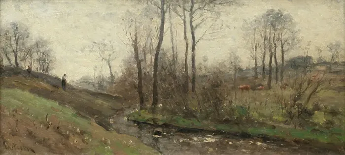 Framed Print : Landscape with a Running Brook. Scene from the Carolles in Normandy, 1880s. Creator: Per Ekstrom Framed Print : Landscape with a Running Brook. Scene from the Carolles in Normandy, 1880s. Creator: Per Ekstrom