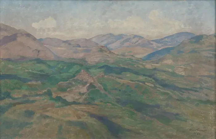 Framed Print : Landscape from the Sabine Mountains, 1926. Creator: Werner von Hausen Framed Print : Landscape from the Sabine Mountains, 1926. Creator: Werner von Hausen