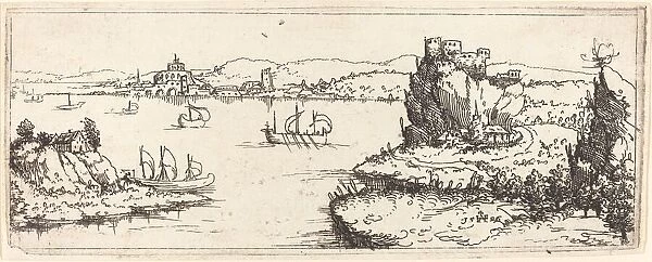 Landscape with Sail Boats, 1546. Creator: Augustin Hirschvogel